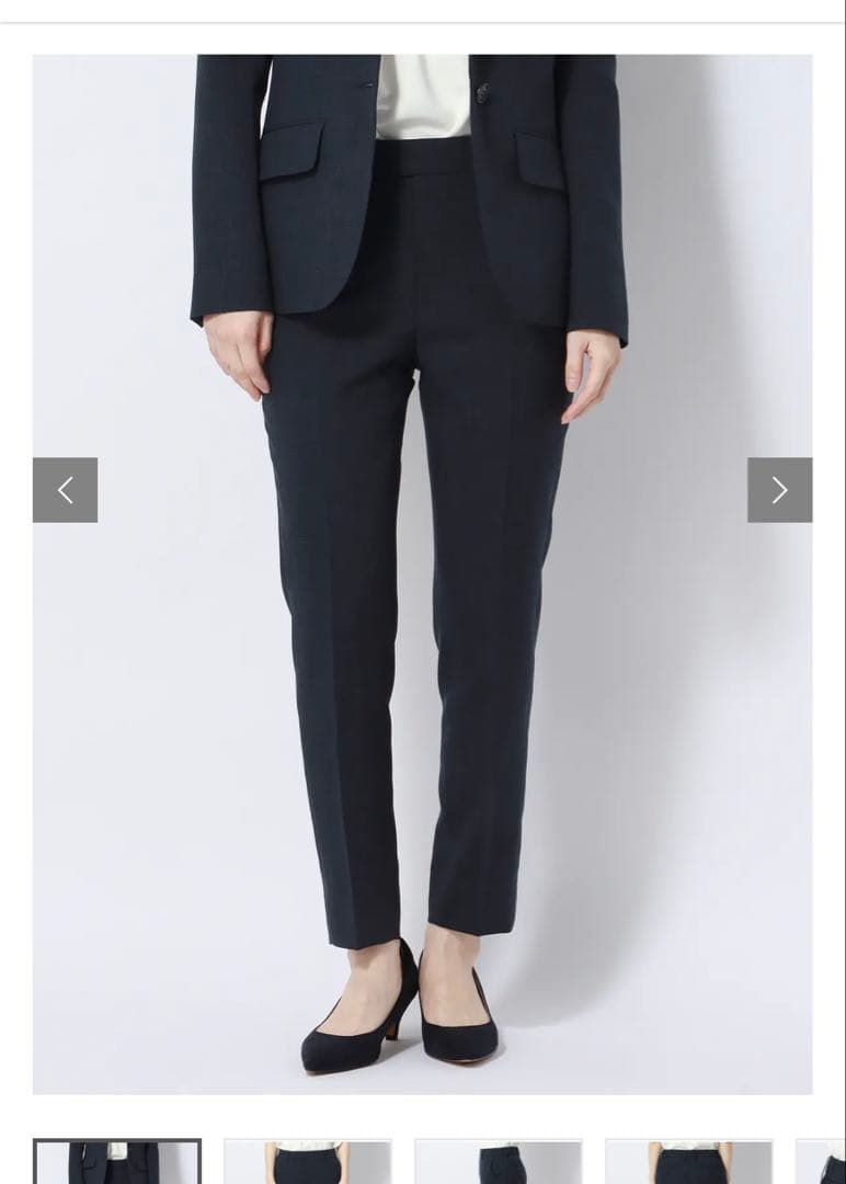 スーツスクエア パンツスーツ上下セット ネイビー 9号 38 Mサイズ