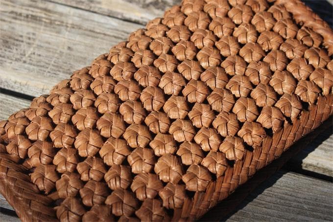 長財布　山葡萄 籠 バッグ 六角花編 小銭入れ　ポーチ財布 　ケース