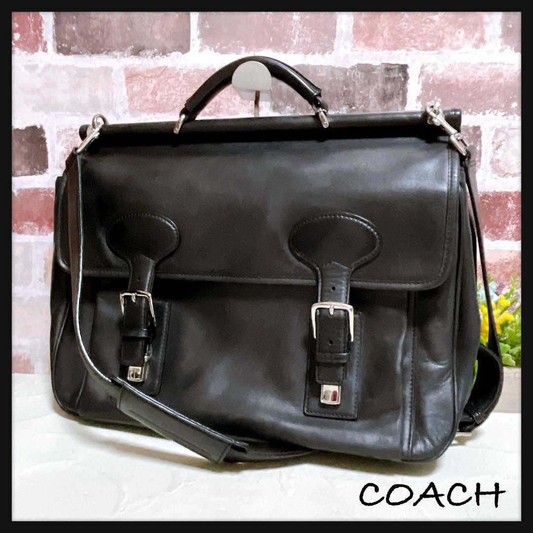 【COACH コーチ】メッセンジャーバッグ ショルダーバッグ レザー 黒 良品