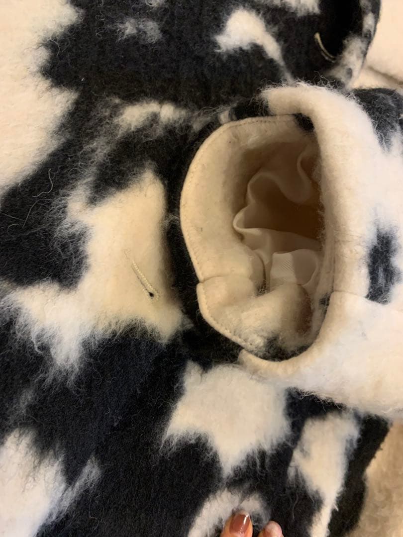 AMERI◆UND SHADOW FLOWER WOOL COAT