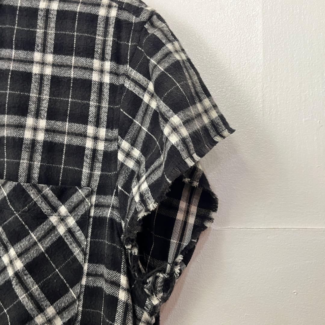 FEAR OF GOD 3rd カットオフ 半袖チェックシャツ サイズL