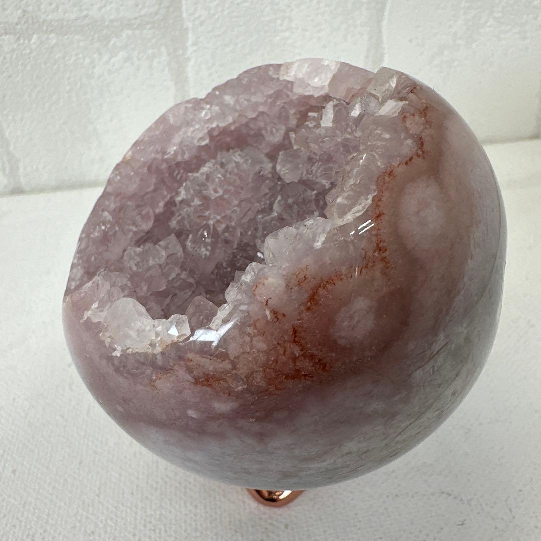 大きめ　ピンクアメジスト　ブルーアゲート　スフィア　フラワーアメジスト　丸玉