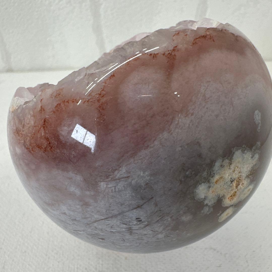 大きめ　ピンクアメジスト　ブルーアゲート　スフィア　フラワーアメジスト　丸玉