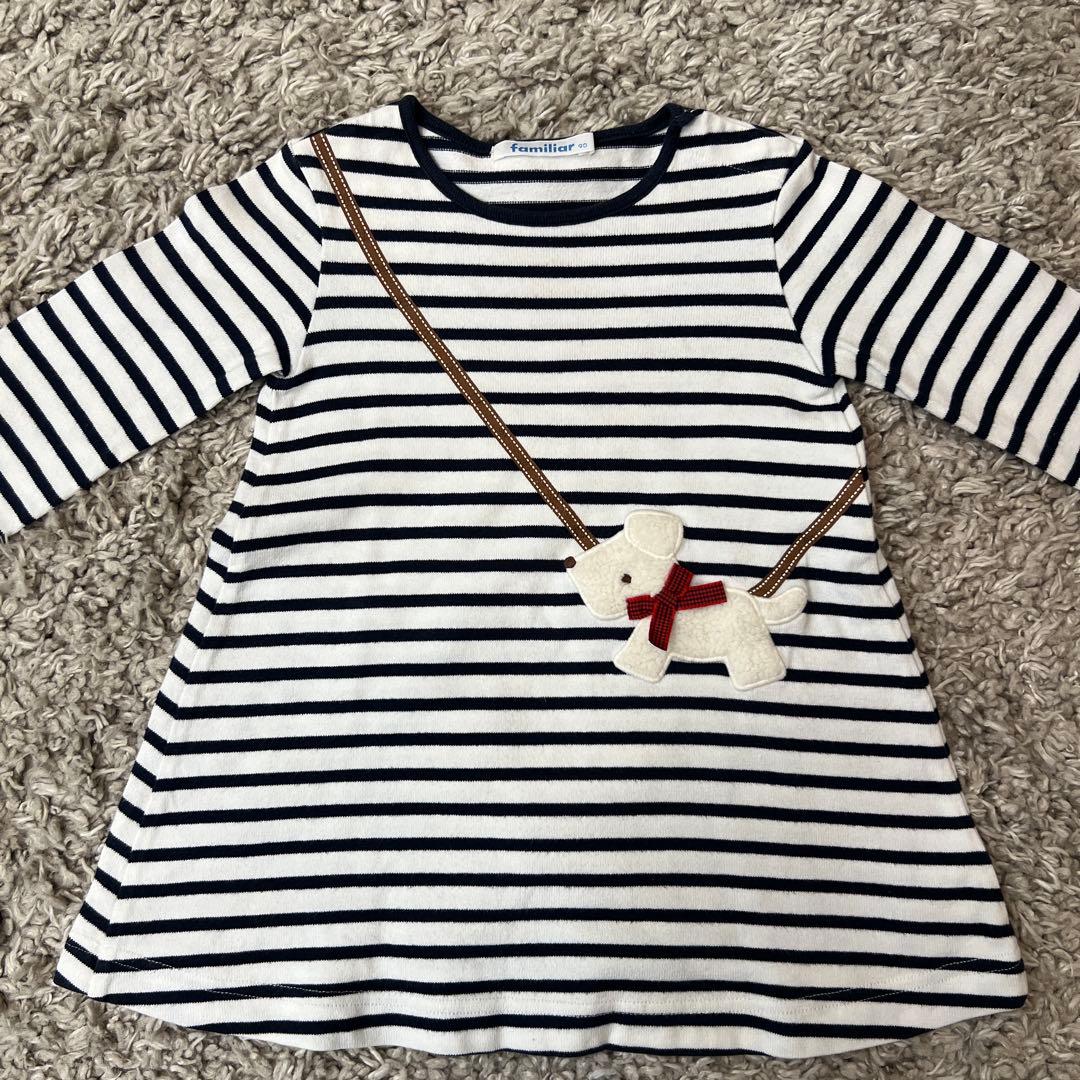 familiar 90cm 秋冬ワンピース2着セット