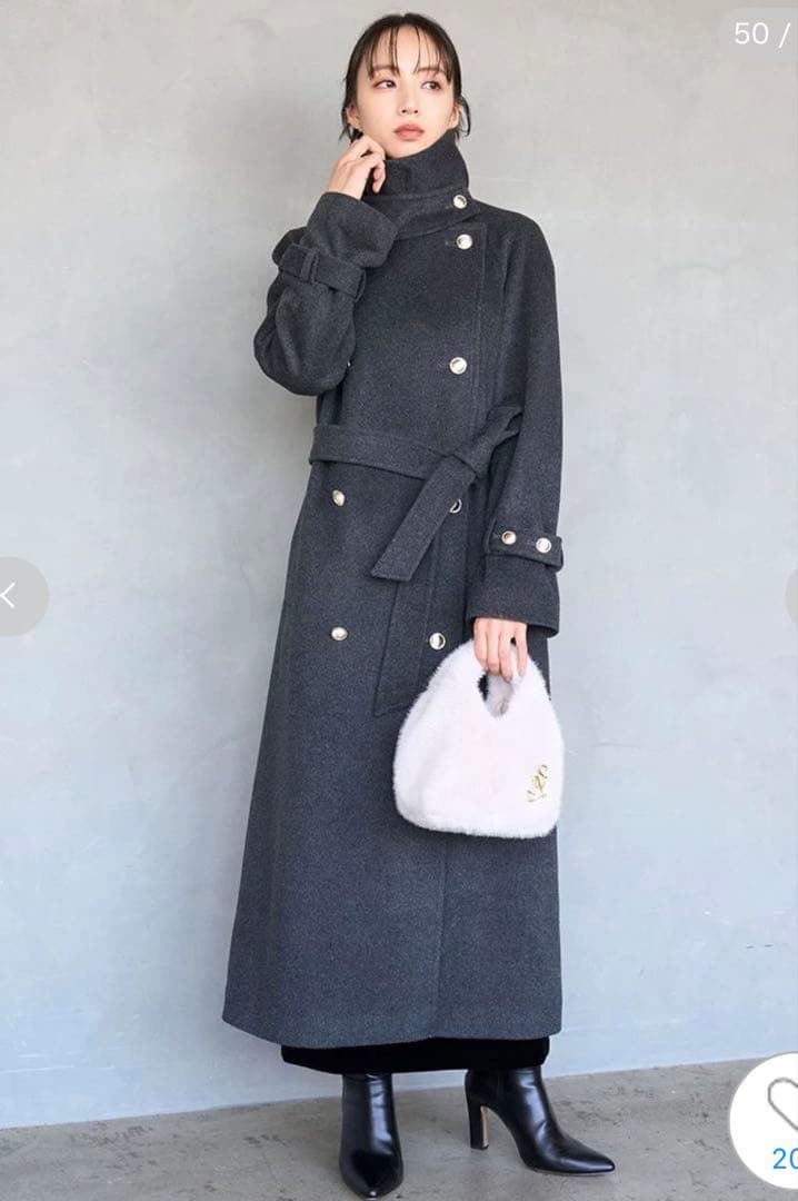 完売色♥️新作新品✨SNIDEL ウールカシミヤスタンドカラーコート✨ DGRY