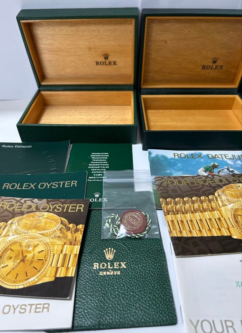 ロレックス純正デイトジャストメンズBOX３箱付属品計19点【ジャンク品】