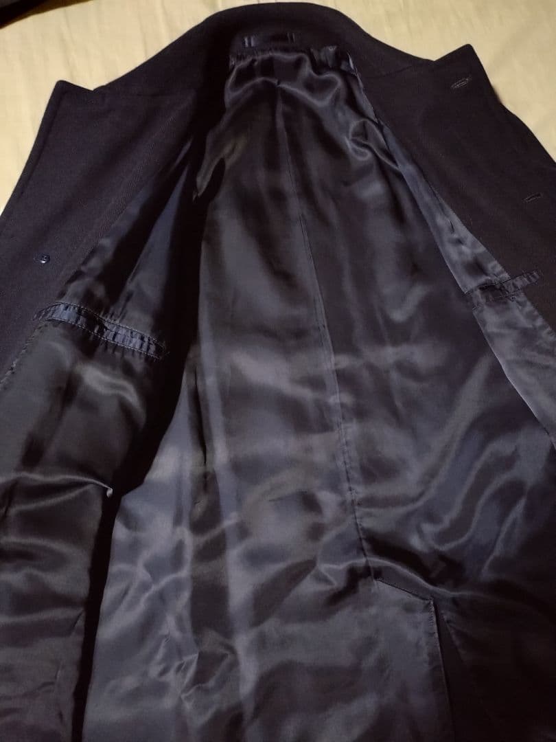 HACKETT LONDONバルマカーンコートウールネイビーステンカラーコート