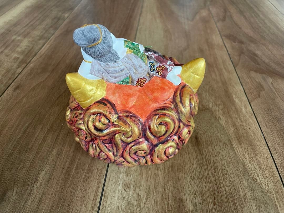 博多人形　梶原正二作　「人の心の奥」　置物　日本美術　鬼　観音 仏像