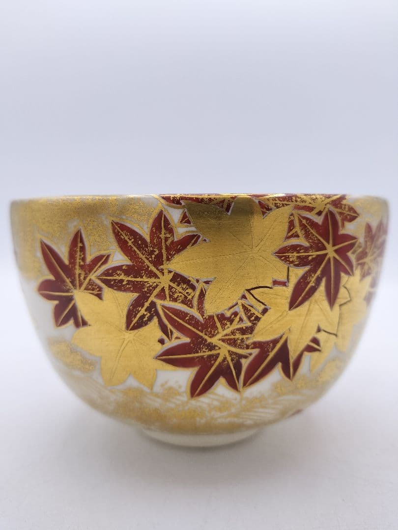 c643 茶碗 仁清 竜田川 平安御室窯 木箱 茶道具 古物