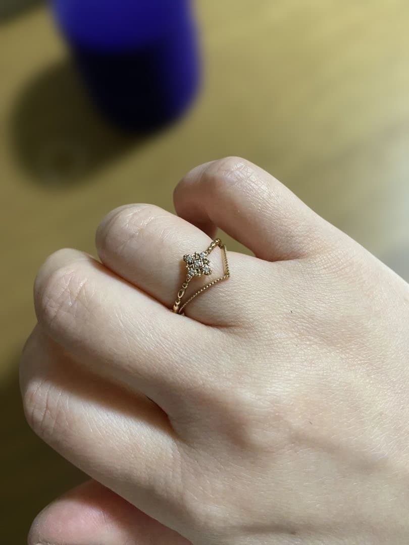 k10 V字　ミル打　デザインリング