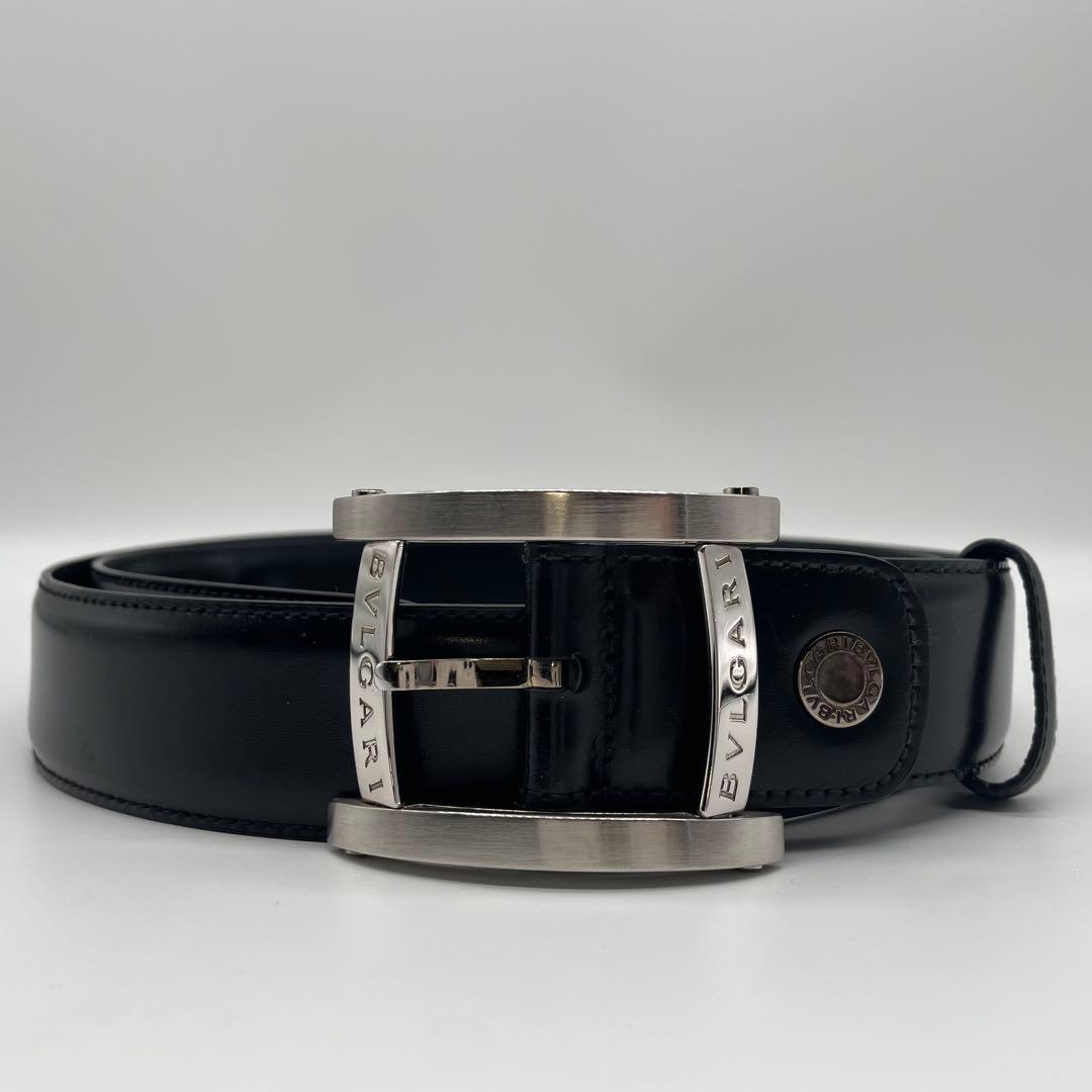 ブルガリ BVLGARI アショーマ ベルト レザー メンズ 黒 115/46