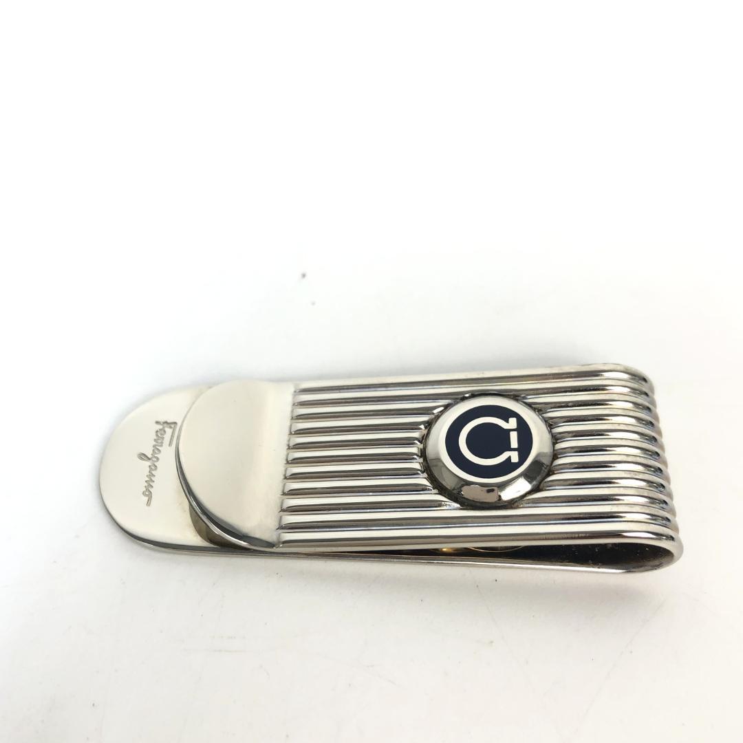 10F442 フェラガモ ガンチーニ マネークリップ シルバー