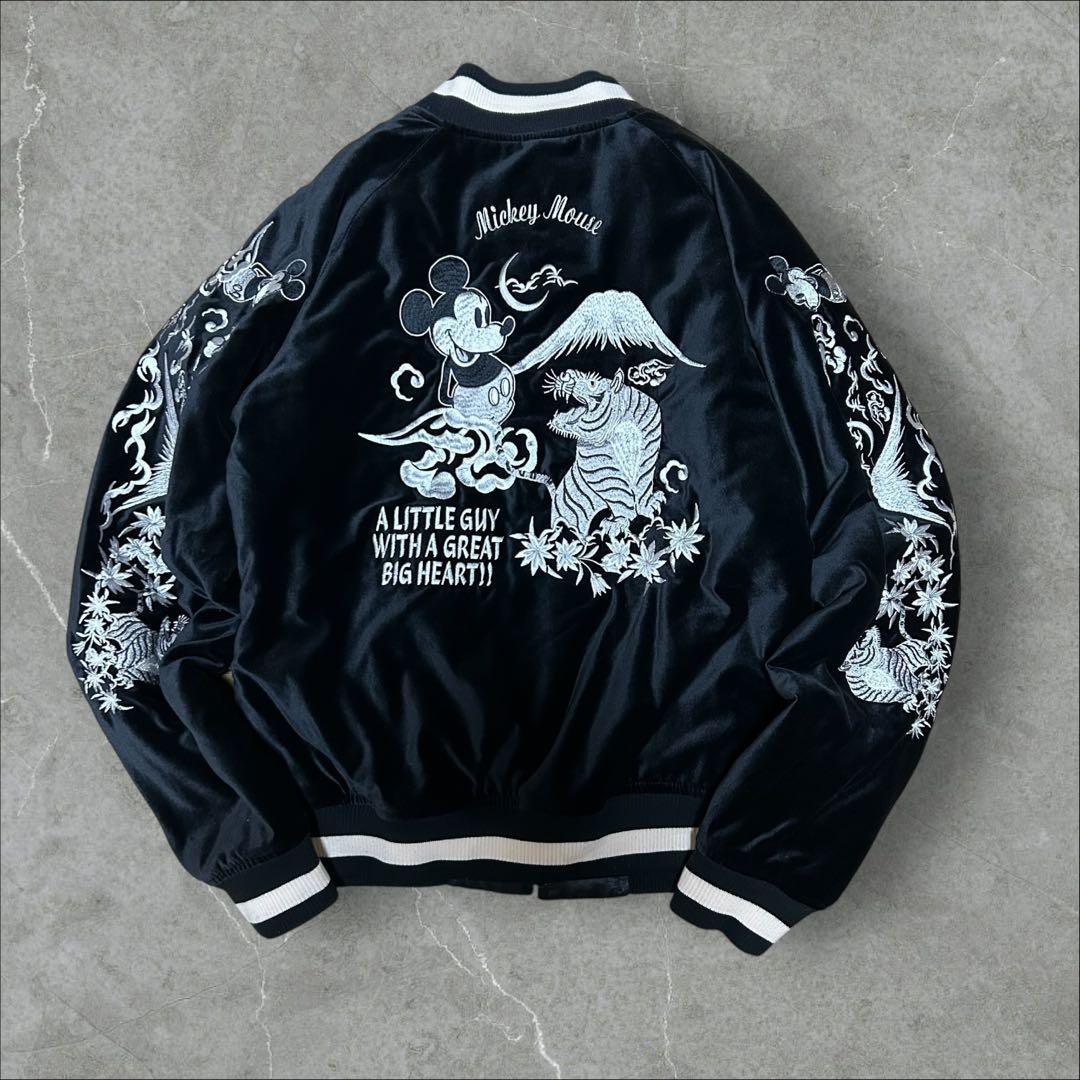Disney ミッキーマウス 豪華刺繍 リバーシブル スタジャン M ミッキー