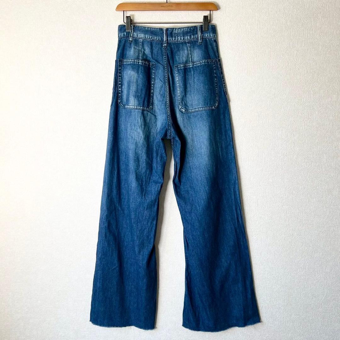 67NOWOS ワイドデニムパンツ カットオフ フレア
