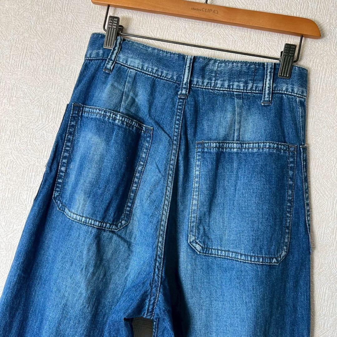 67NOWOS ワイドデニムパンツ カットオフ フレア