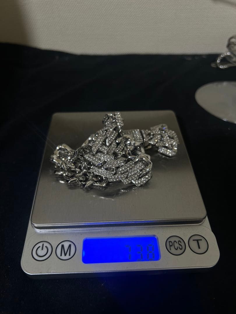 【LA直輸入書付】925Silver マイアミキューバンネックレス　アバランチ