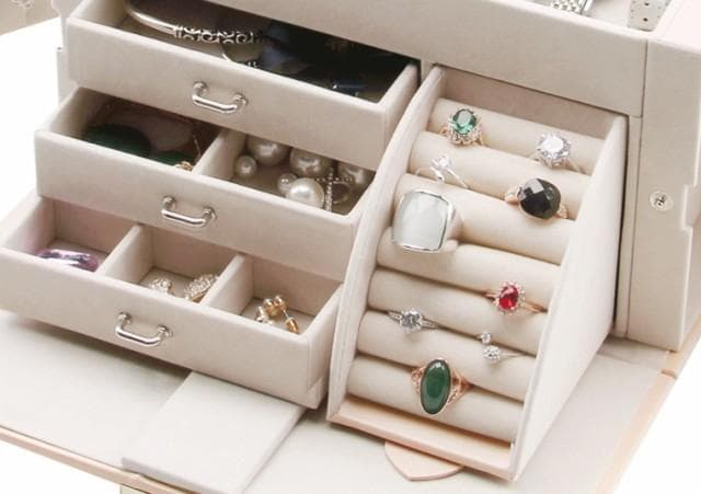 誕生日 大容量ジュエリーボックス ミラー付き アクセサリー