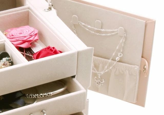 誕生日 大容量ジュエリーボックス ミラー付き アクセサリー