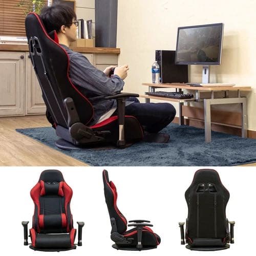 メッシュゲーミングチェア座椅子 ブラック グレー