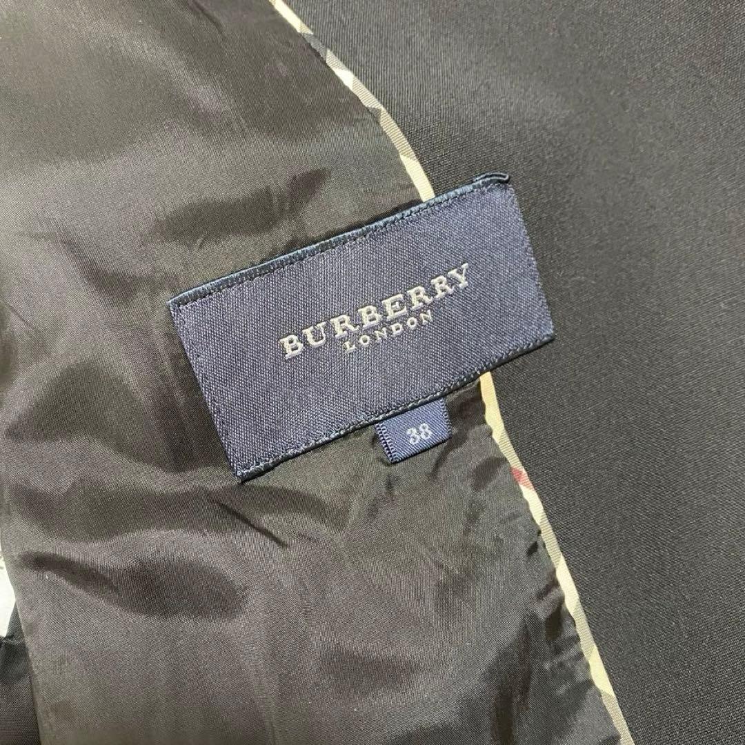 【美品】 バーバリーロンドン パンツスーツ ノバチェック 38 ブラック 光沢感