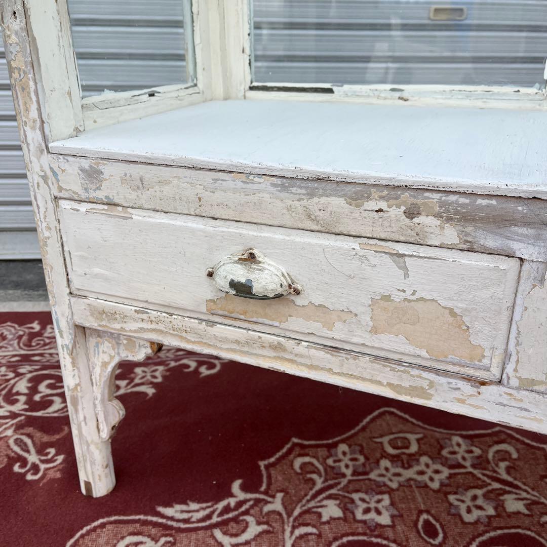 引き取り限定 宮城県◾️アンティーク古家具 大型サイズ ケビントディスプレイ棚