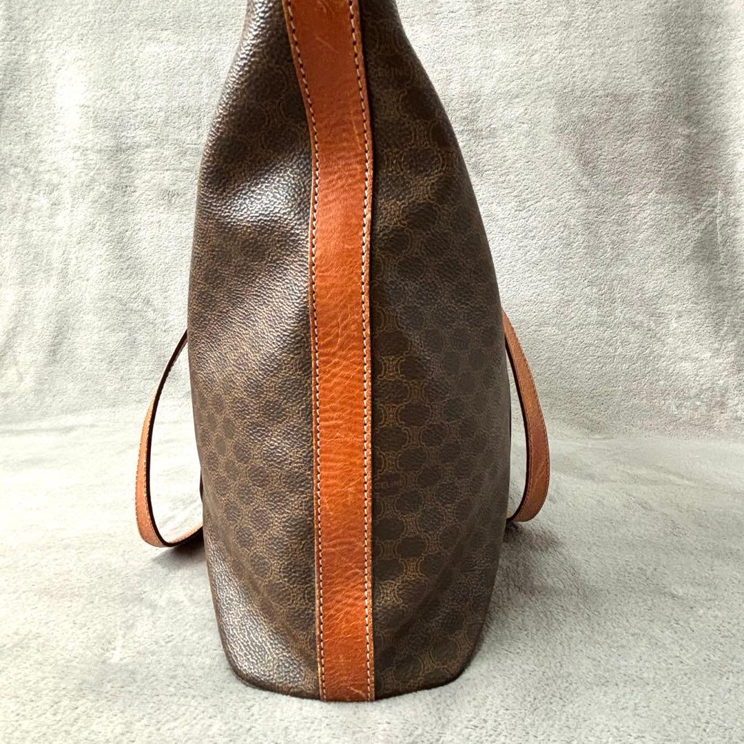 【美品】 CELINE トートバッグ 肩掛け マカダム柄 A4収納 レザー