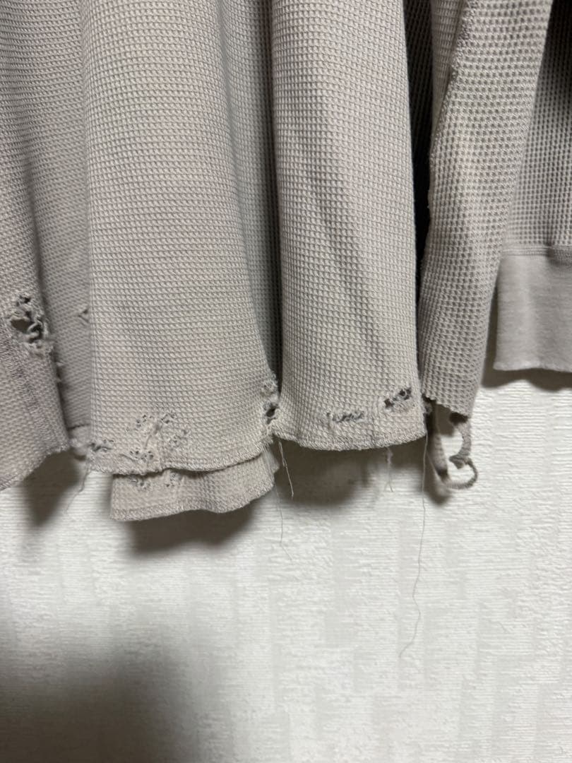 【サイズ1】DAMAGE WAFFLE CREW LS T-SHIRT