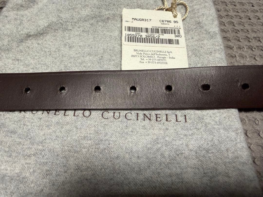 美品！BRUNELLO CUCINELLI リバースレザーベルト95チップ付き