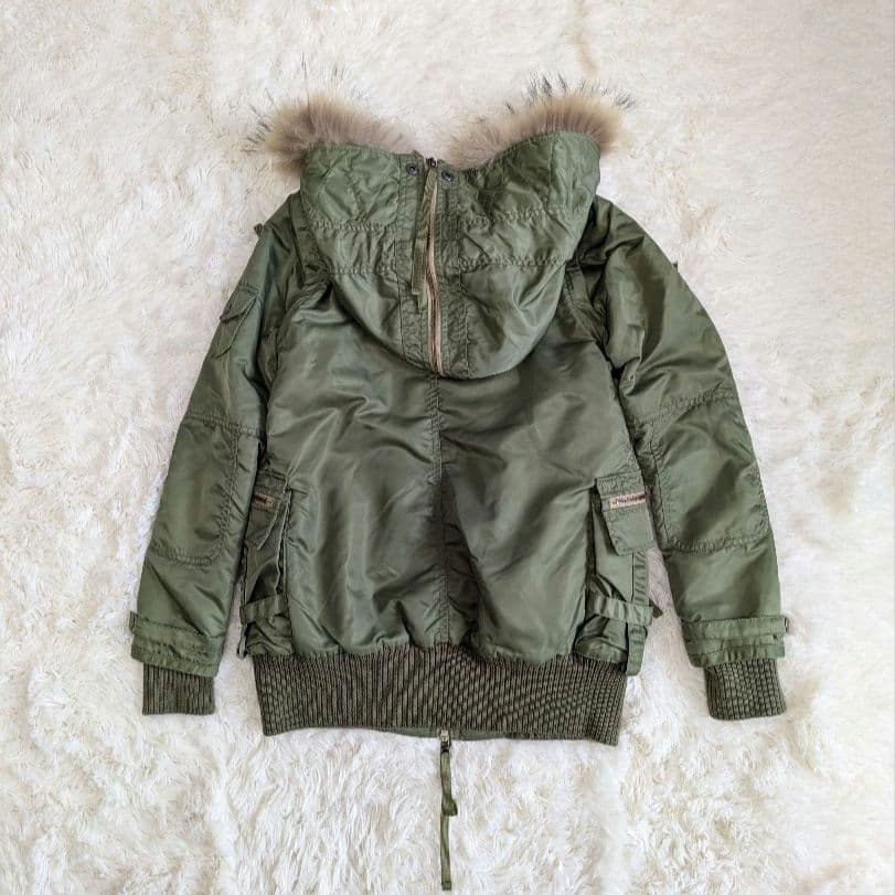 【美品】AVIREX レディース N-3B フライトジャケット S カーキ