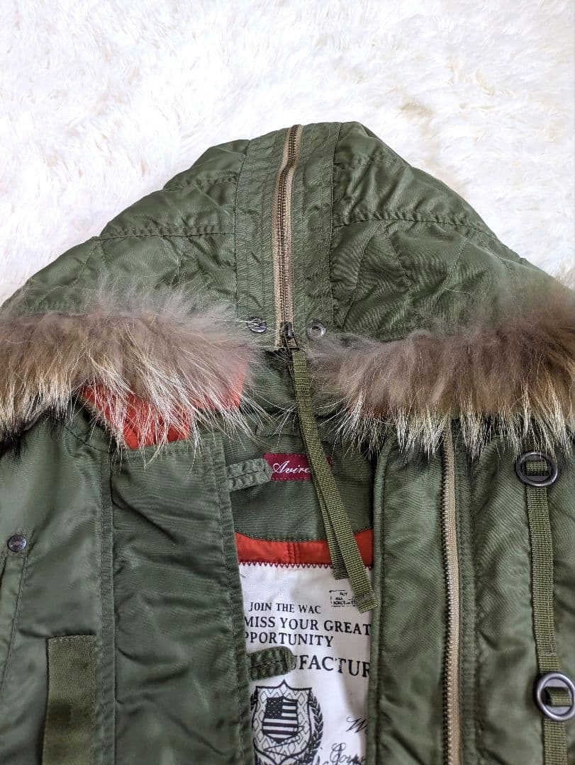 【美品】AVIREX レディース N-3B フライトジャケット S カーキ