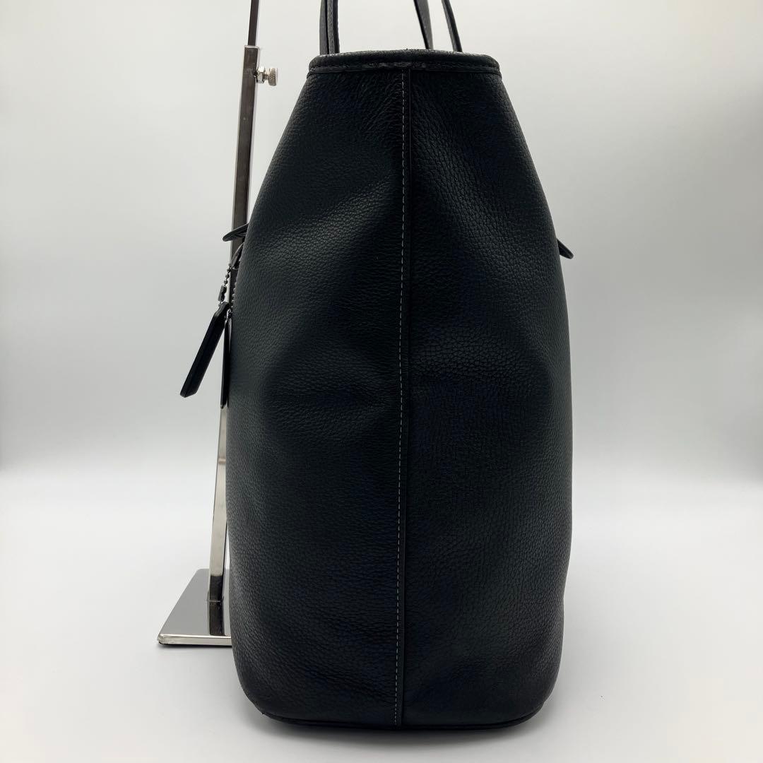 コーチ サリバン トートバッグ ビジネス 大容量 レザー シボ革 A4可 黒