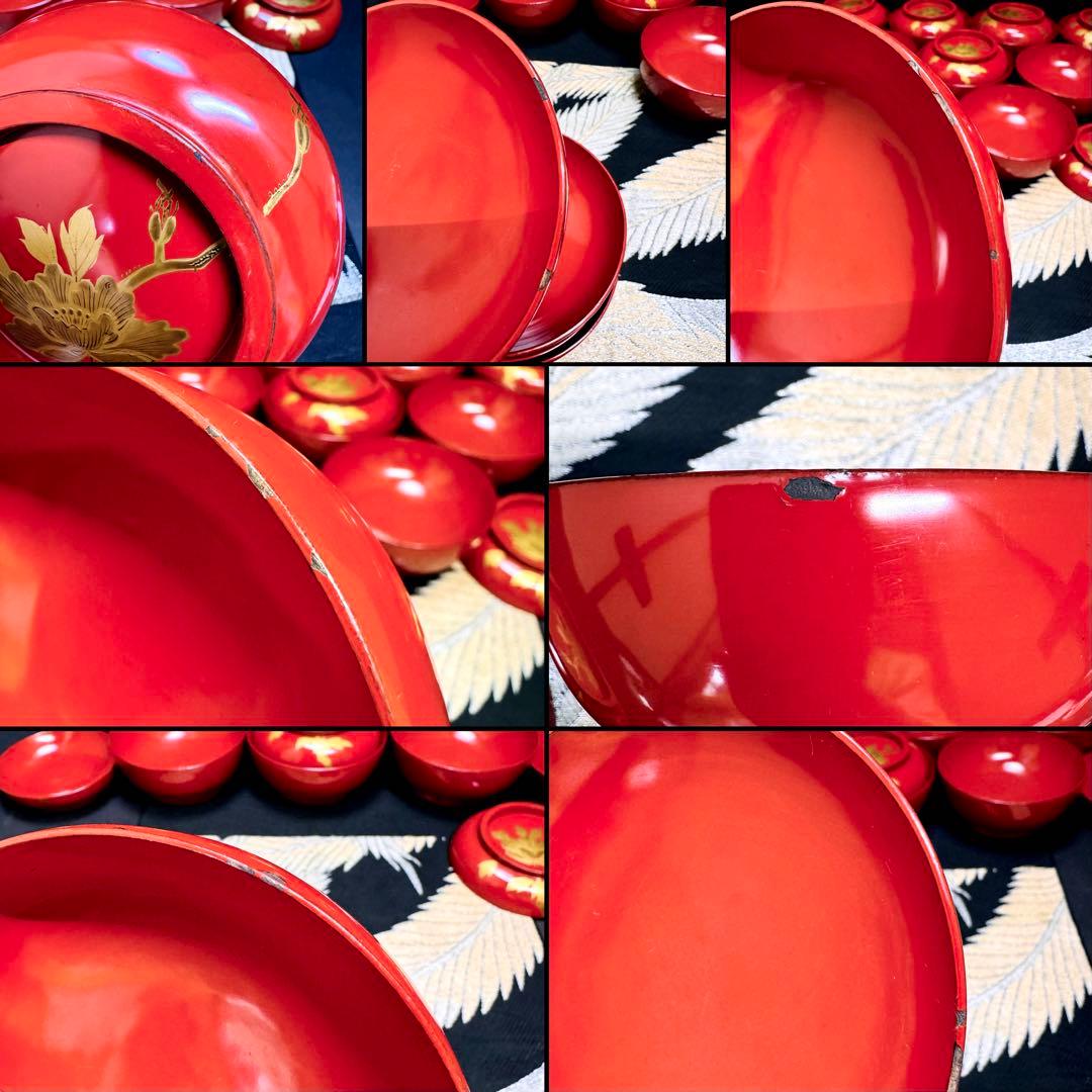 漆器　輪島塗　木製　蒔絵　溜塗　蓋付椀　吸物椀　汁椀　10客　時代物