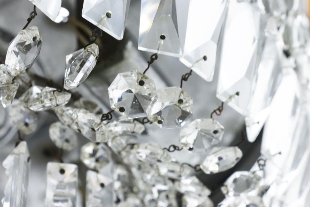 ヴィンテージ クリスタルガラス 5灯 シーリング シャンデリア ライト 照明