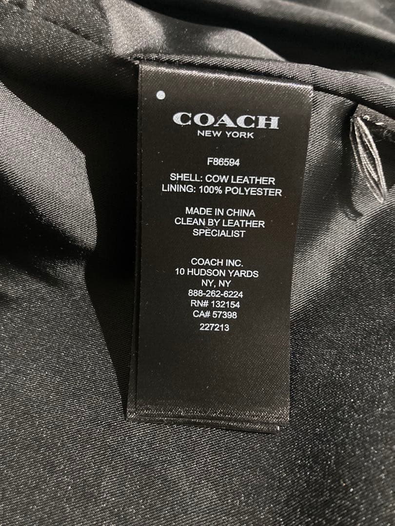 COACH ブラック シングルライダースジャケット M