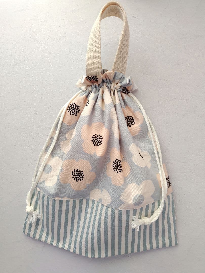 入園入学グッズ 絵本袋 巾着袋 北欧 花柄 くすみ