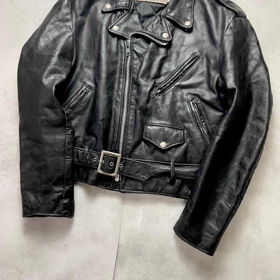 希少44サイズ SCHOTT ショット ダブルライダース 黒 2XL