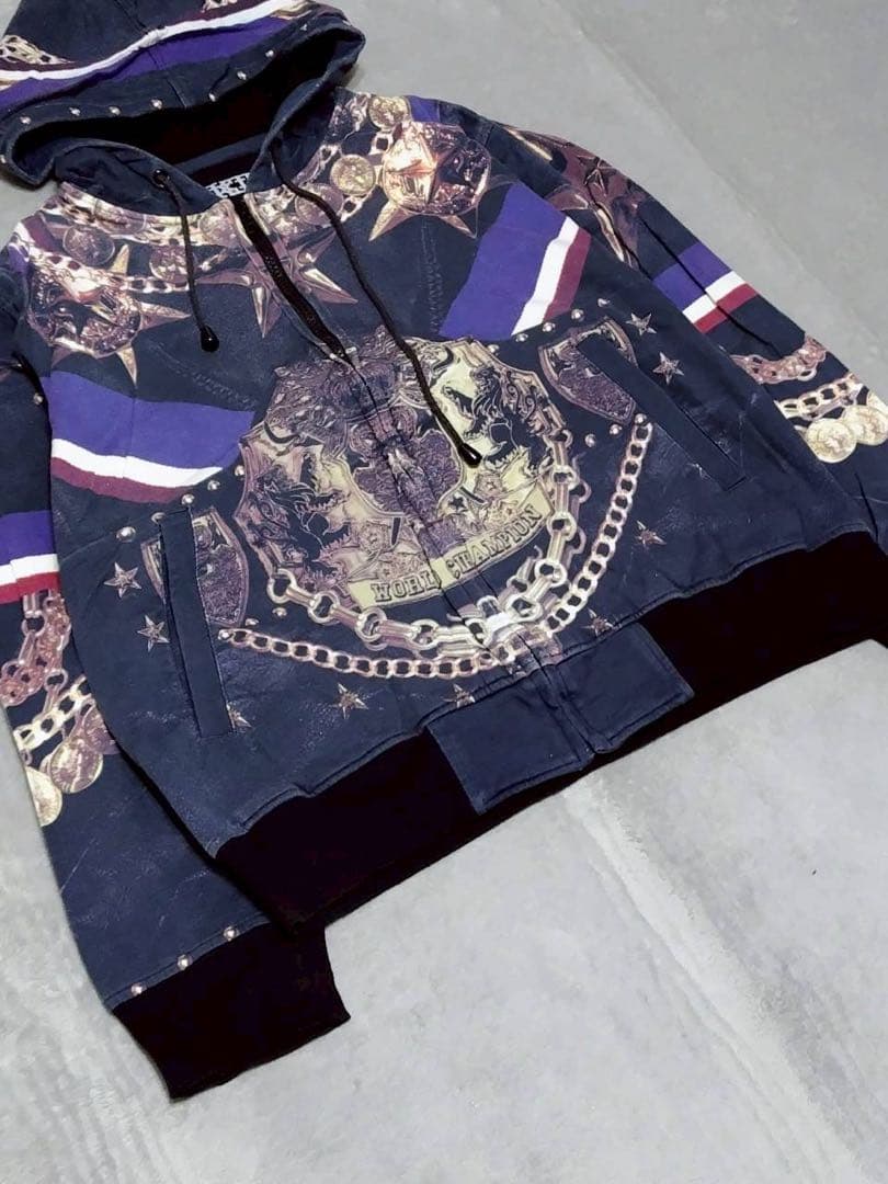 KTZ ケーティーゼット 総柄 プリント スウェット パーカー トレーナー