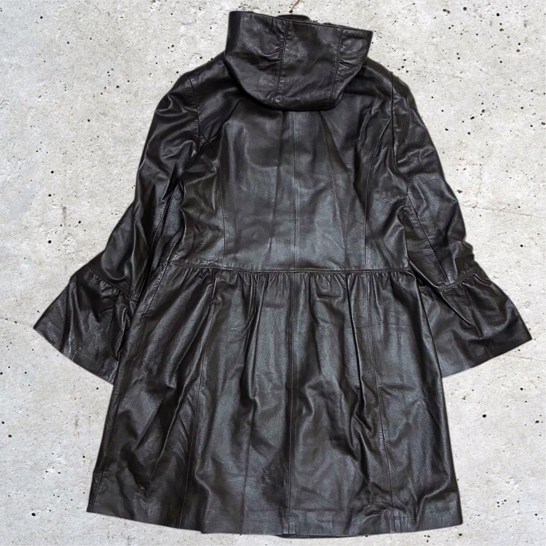 美品 Vintage ダッフル 羊革 ラムレザー ジャケット ロング イタリア製