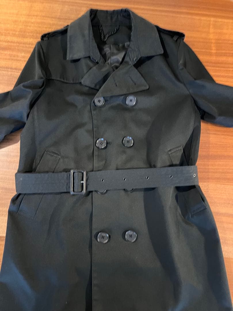 Paul Smith ブラック トレンチコート ダブルボタン ベルト付き