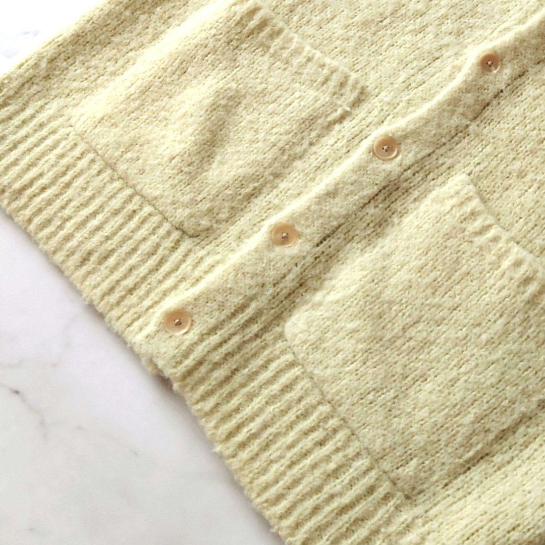 ★t オーラリー アルパカ カーディガン ニット Vネック レモンイエロー 4