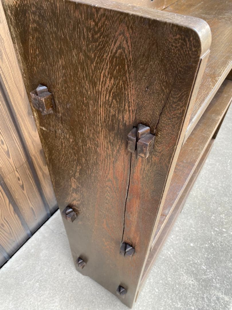 木製本棚　くさび棚　古家具　アンティーク　古道具　引き出し　シェルフ　棚　レトロ