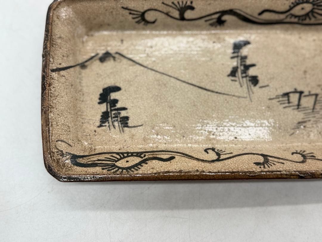 江戸　乾山　足付角皿　共箱　送料込み250611