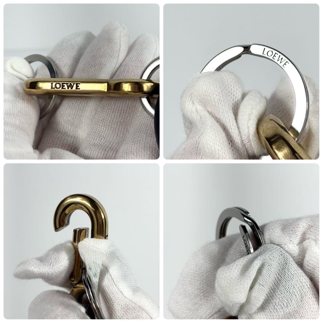 ✨希少 美品✨ロエベ バッグチャーム ノット キーリング レザー ブラック 黒