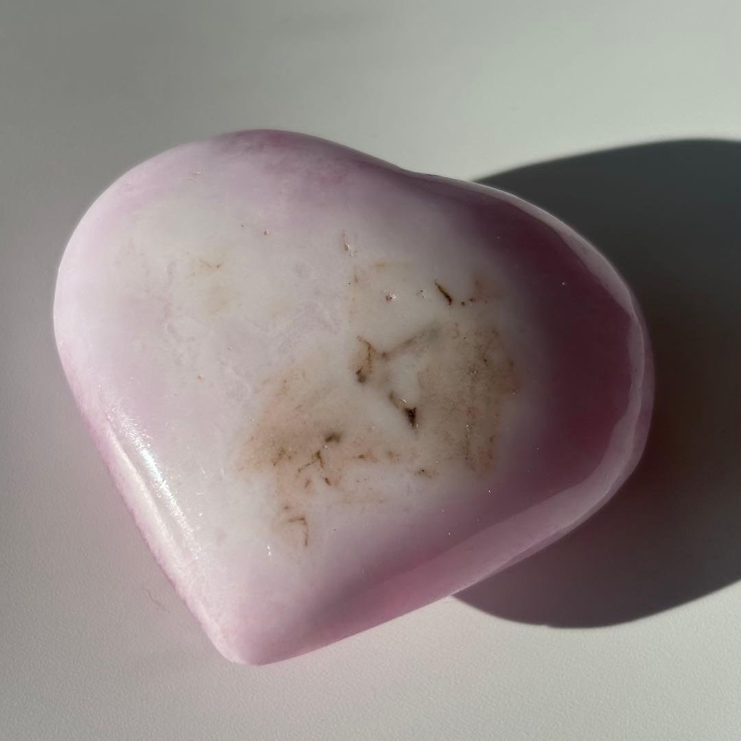 高品質　ピンクアラゴナイト　ハート　天然石