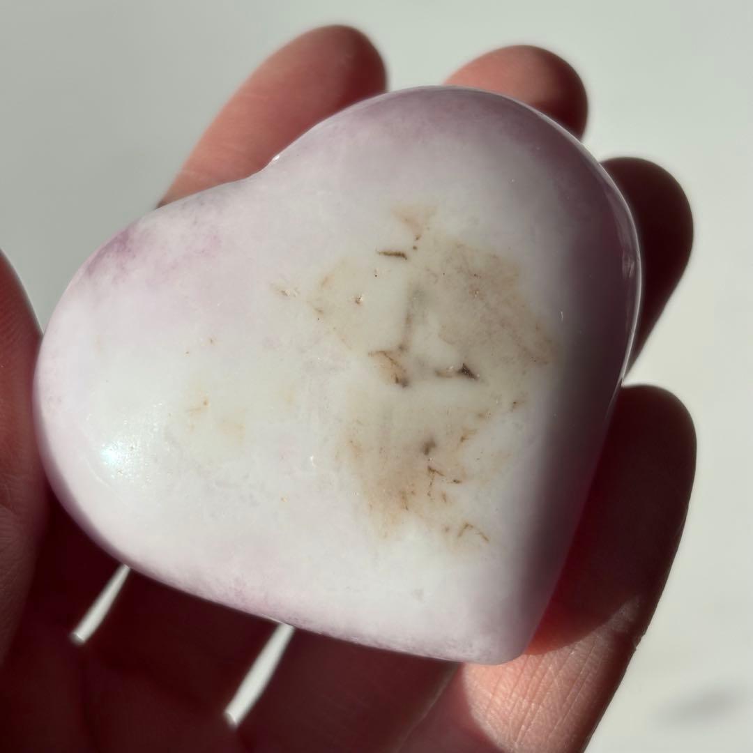 高品質　ピンクアラゴナイト　ハート　天然石