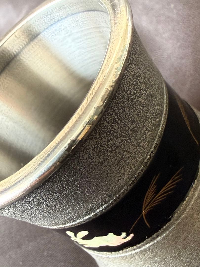 金船漆うさぎ　唐銅蓋置　喜多庄兵衛　月に兎　茶道　蓋置