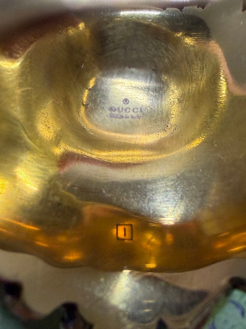 GUCCI ライオンヘッド リング ブラック ゴールド クリスタル