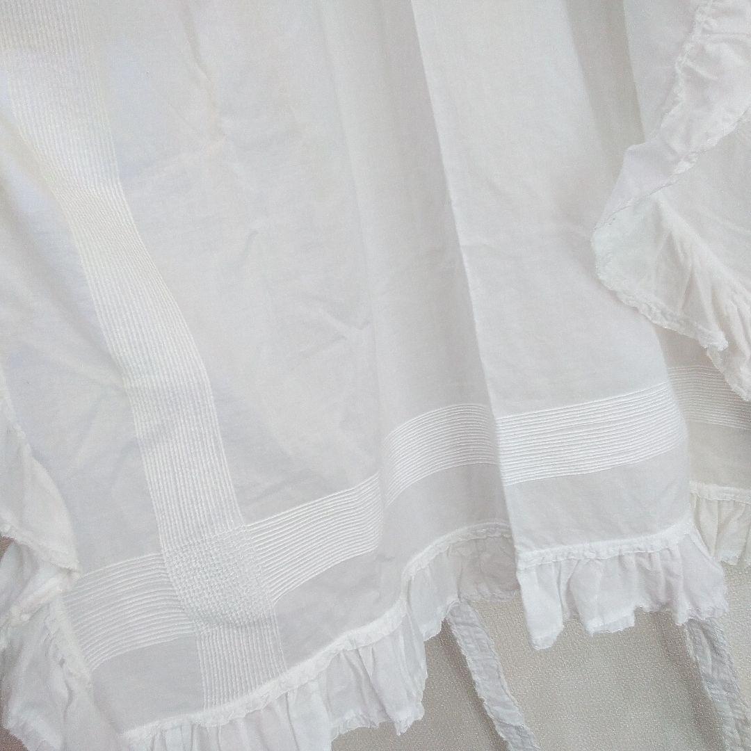 PINKHOUSE ピンクハウス　ホワイトフリルエプロン　綿ローン　ピコフリル