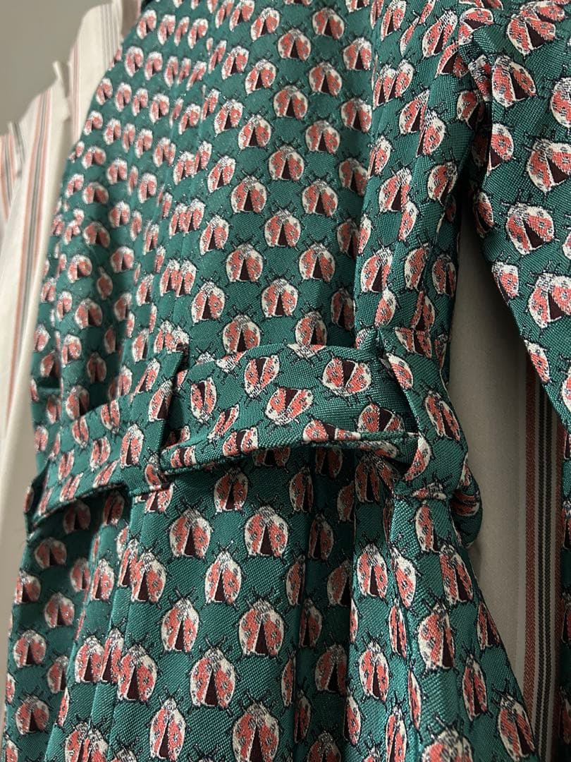 MAX &Co マックスアンドコー　花柄ロングコート グリーン系