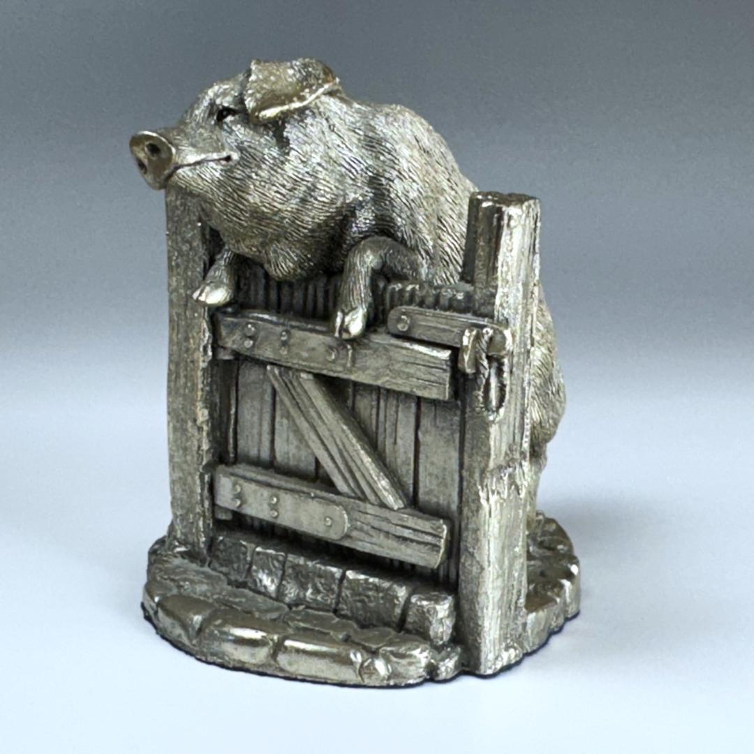 カントリーアーティスト スターリングシルバー 豚 201g 英国 オブジェ ブタ